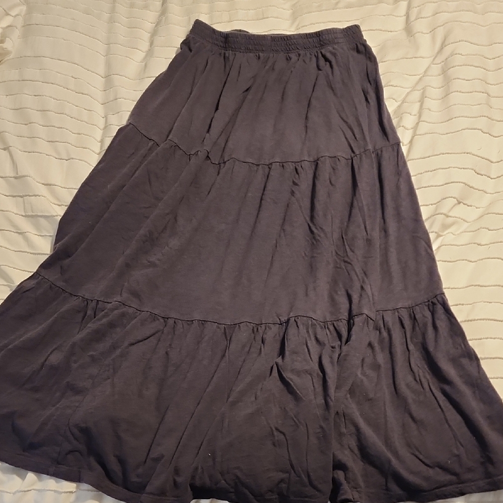 Plum CottonTiered Women's Skirt